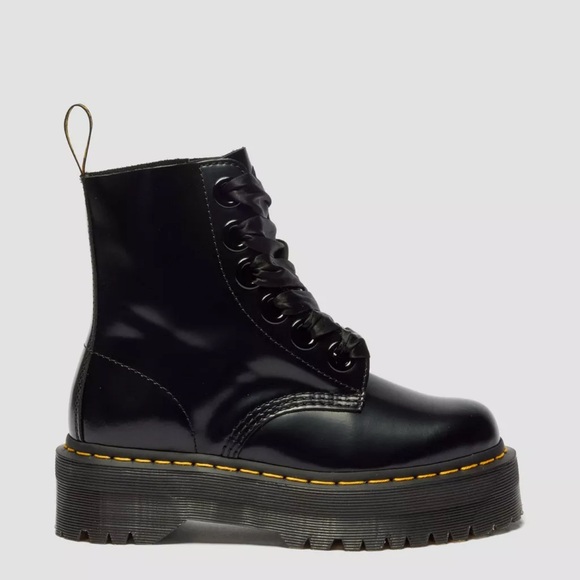 Dr. Martens MOLLY WOMEN'S LEATHER PLATFORM BOOTS - Picture 3 of 7